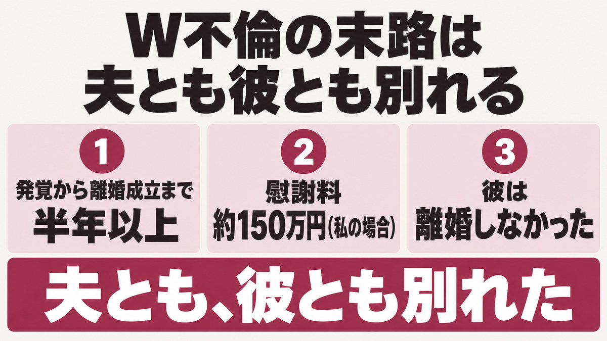 夫とも彼とも別れた不倫の末路をイメージした画像