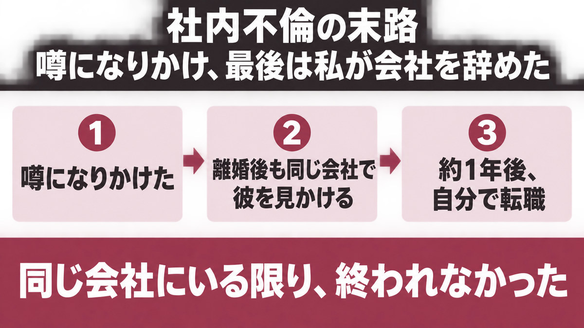 社内不倫の末路と職場のその後をイメージした画像