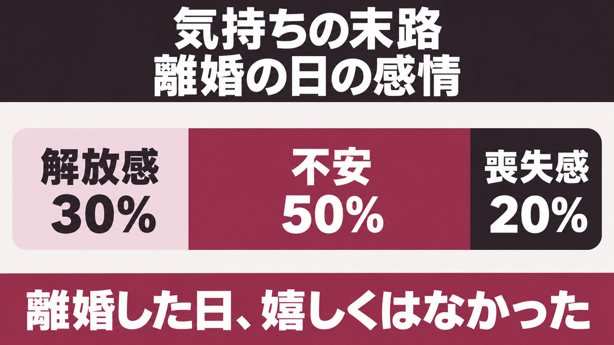 離婚した日の気持ちの割合をイメージした画像