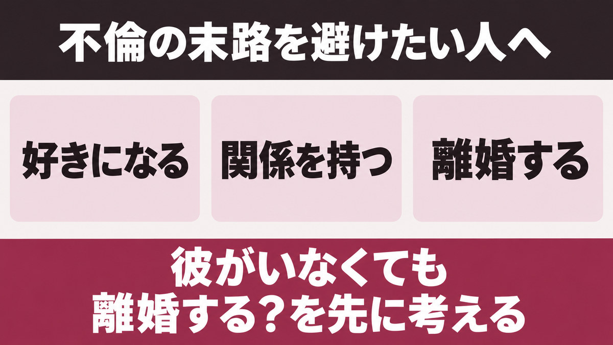 不倫の末路を避けるための分かれ道をイメージした画像